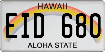 HI license plate EID680