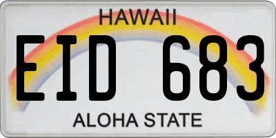 HI license plate EID683