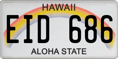 HI license plate EID686
