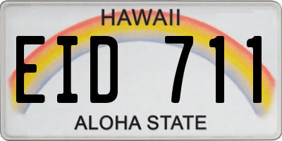 HI license plate EID711