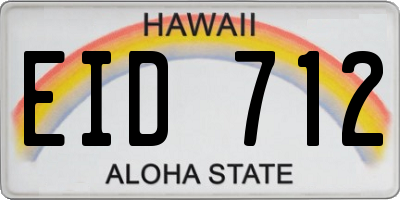 HI license plate EID712