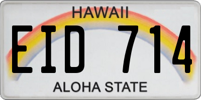 HI license plate EID714