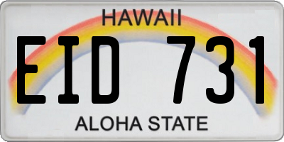 HI license plate EID731