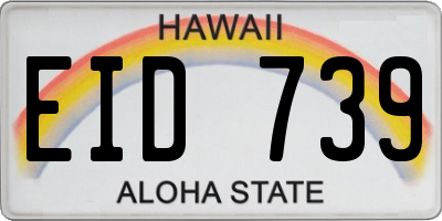 HI license plate EID739