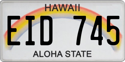 HI license plate EID745