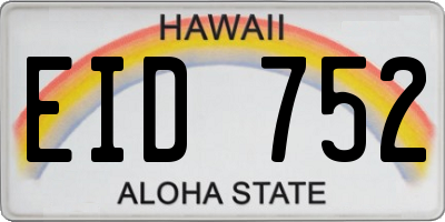 HI license plate EID752