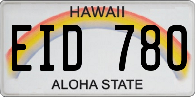 HI license plate EID780