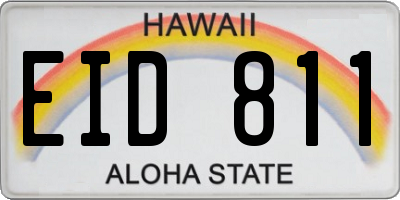 HI license plate EID811