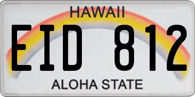 HI license plate EID812