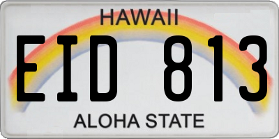 HI license plate EID813