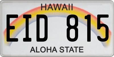 HI license plate EID815