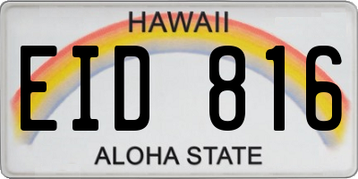 HI license plate EID816