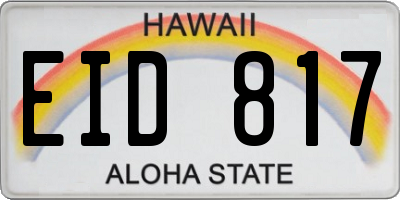 HI license plate EID817