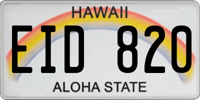 HI license plate EID820