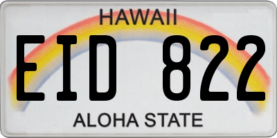 HI license plate EID822