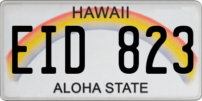 HI license plate EID823