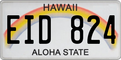 HI license plate EID824