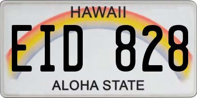 HI license plate EID828