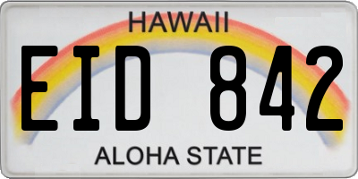 HI license plate EID842