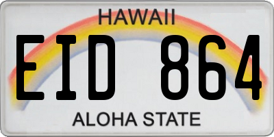 HI license plate EID864