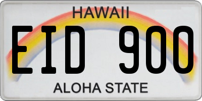 HI license plate EID900