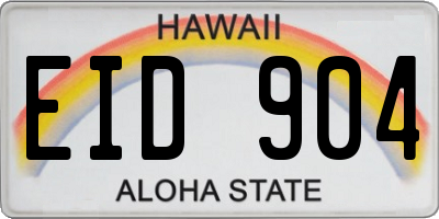 HI license plate EID904