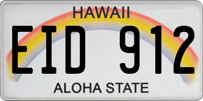 HI license plate EID912