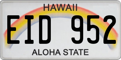 HI license plate EID952