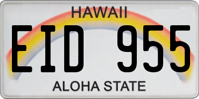 HI license plate EID955