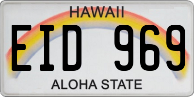 HI license plate EID969