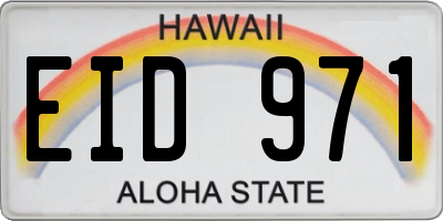 HI license plate EID971