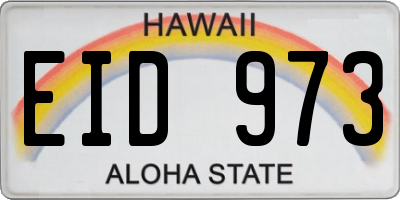 HI license plate EID973