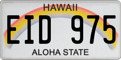 HI license plate EID975