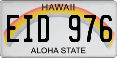 HI license plate EID976