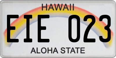 HI license plate EIE023