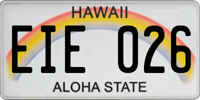 HI license plate EIE026