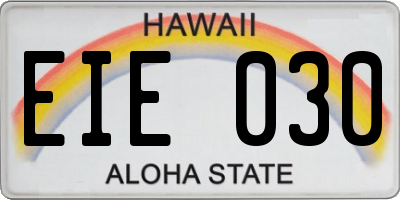 HI license plate EIE030