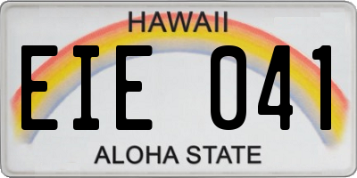 HI license plate EIE041