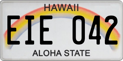 HI license plate EIE042