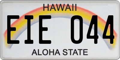 HI license plate EIE044