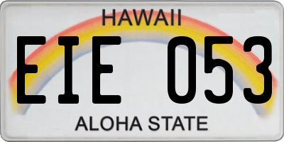 HI license plate EIE053