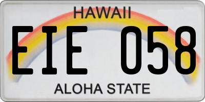HI license plate EIE058