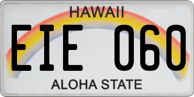 HI license plate EIE060