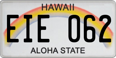 HI license plate EIE062