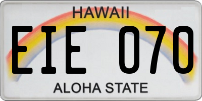 HI license plate EIE070