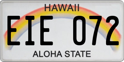 HI license plate EIE072