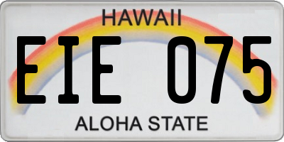 HI license plate EIE075
