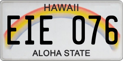 HI license plate EIE076