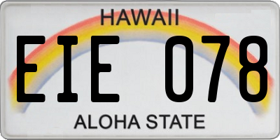HI license plate EIE078