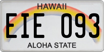 HI license plate EIE093